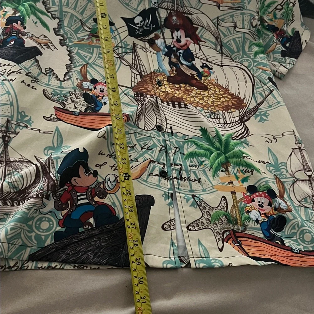 #*081* Men's Micky Mouse Beige Pirate Print Shirt - Picture 3 of 6